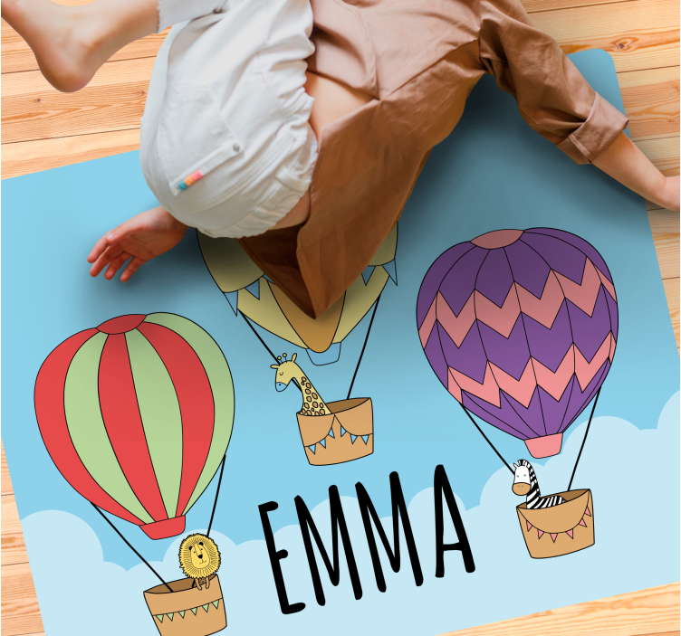 Tappeto vinile con nome arie calde colorate - TenStickers