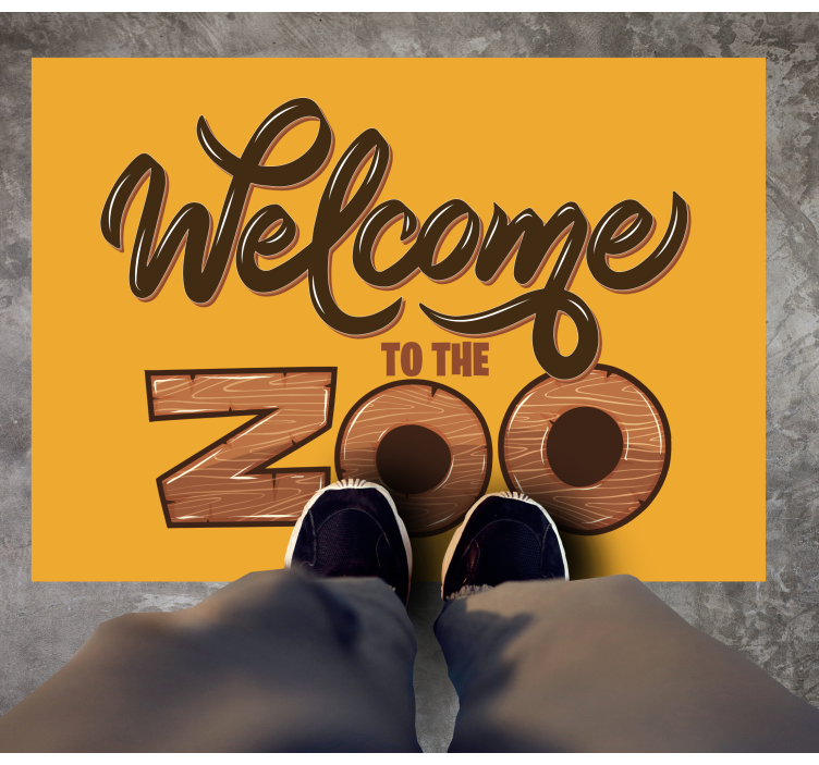 Tappeto vinile con nome benvenuti allo zoo - TenStickers