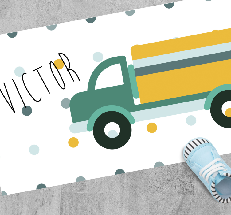 Tappeto vinile con nome camion personalizzabile - TenStickers