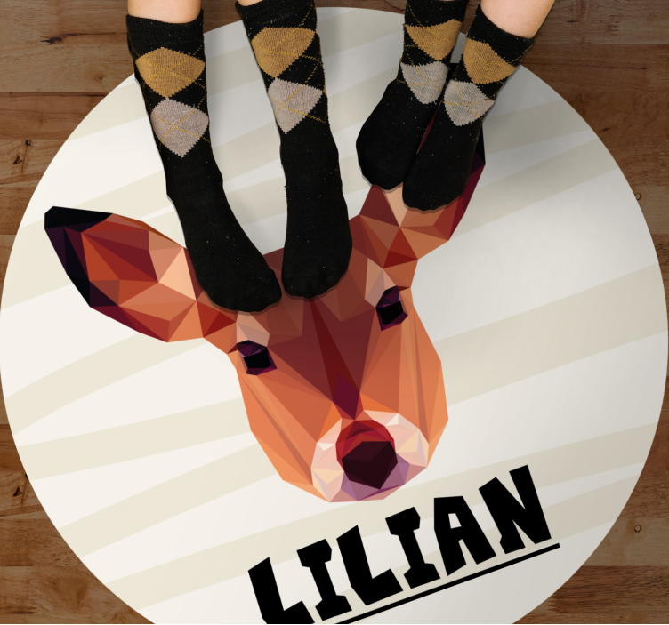 Tappeto vinile con nome cervo personalizzabile - TenStickers