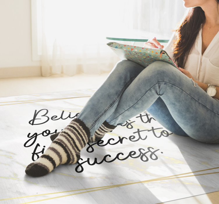 Tappeto vinile con nome citazione ispiratrice - TenStickers