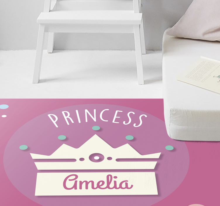 Tappeto vinile con nome corona di principessa arte - TenStickers