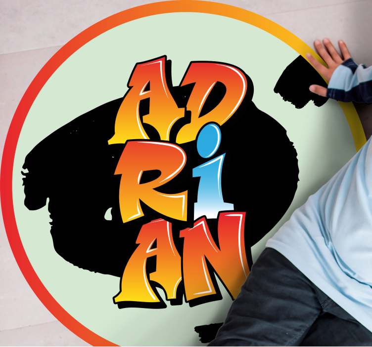 Tappeto vinile con nome design colorato - TenStickers