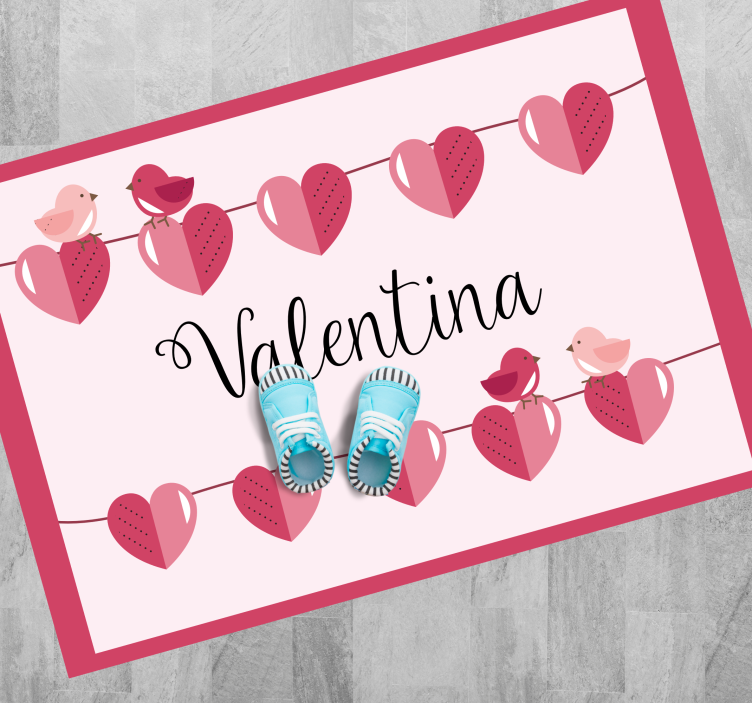 Tappeto vinile con nome disegno del cuore - TenStickers