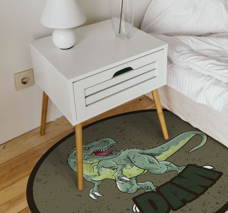 Tappeto vinile con nome dinosauro personalizzato - TenStickers