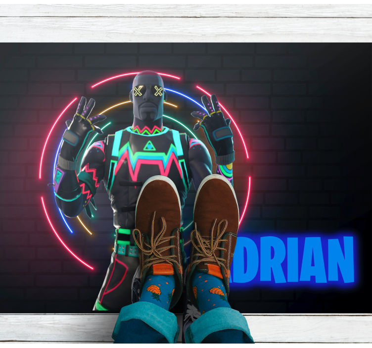 Tappeto vinile con nome display di caratteri al neon - TenStickers