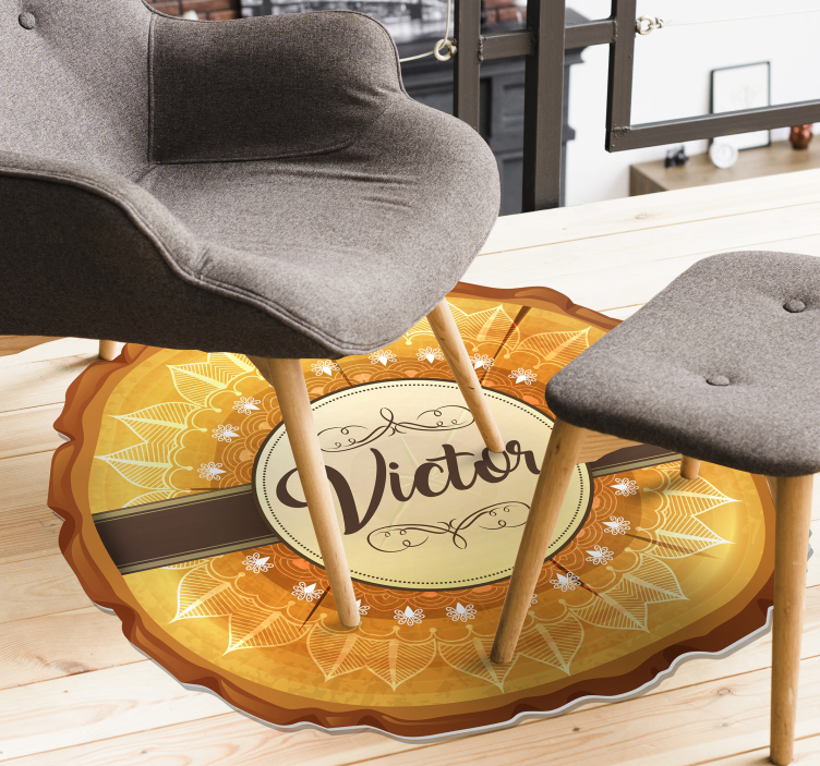 Tappeto vinile con nome emblema festivo personalizzato - TenStickers