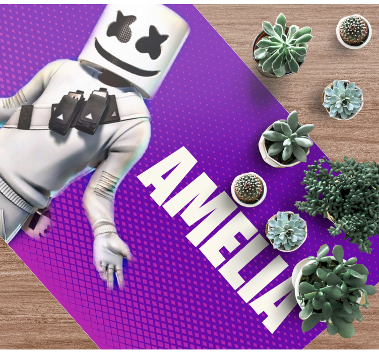 Tappeto vinile per ragazzi figura di dj con nome - TenStickers