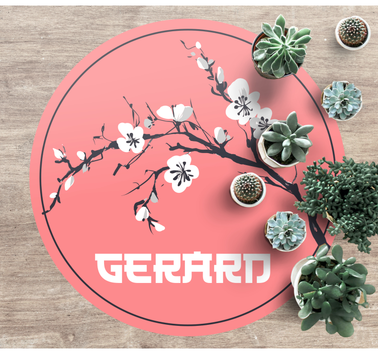 Tappeto vinile con nome grazia dei fiori di ciliegio - TenStickers