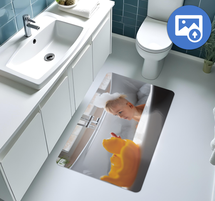 Tappeto vinile bagno con immagine personalizzata - TenStickers