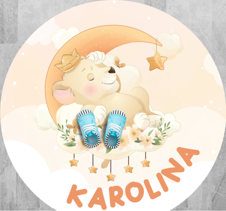 Tappeto vinile con nome leone assonnato - TenStickers