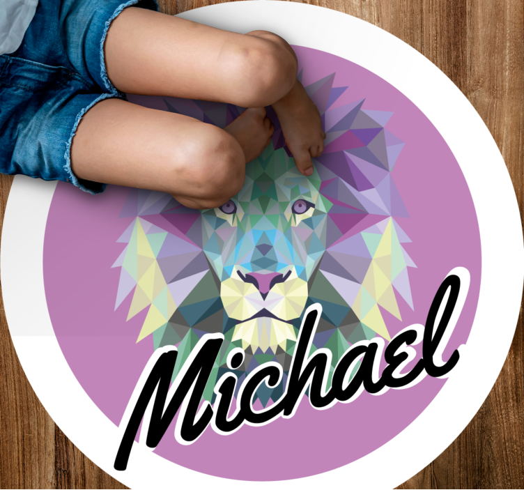 Tappeto vinile con nome leone personalizzabile - TenStickers