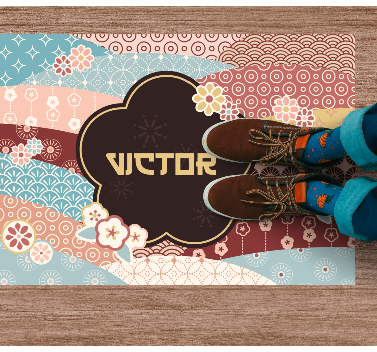 Tappeto vinile con nome modello colorato - TenStickers