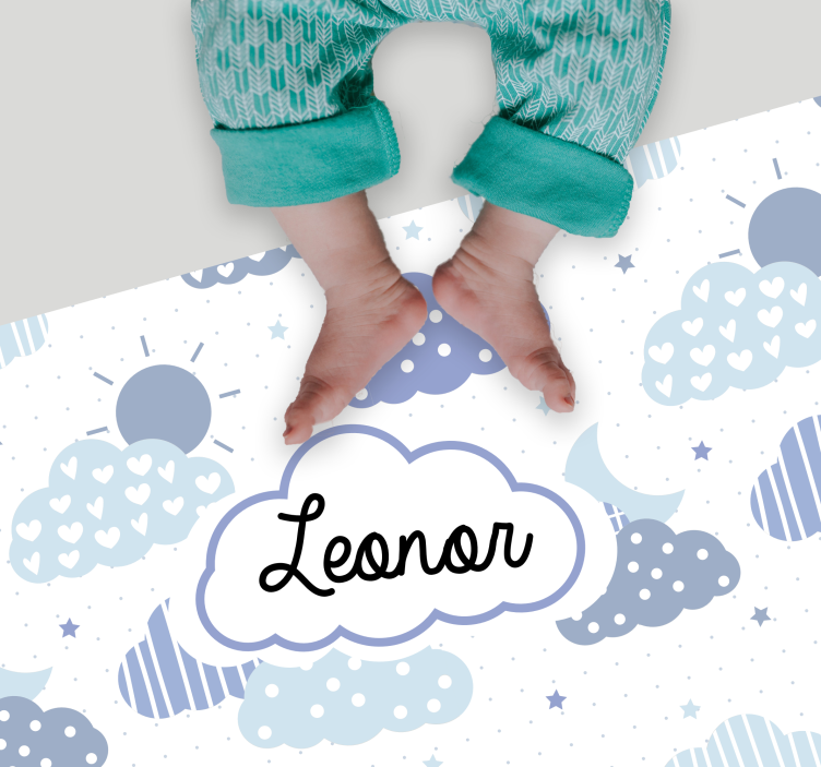 Tappeto vinile con nome modello di nuvole - TenStickers