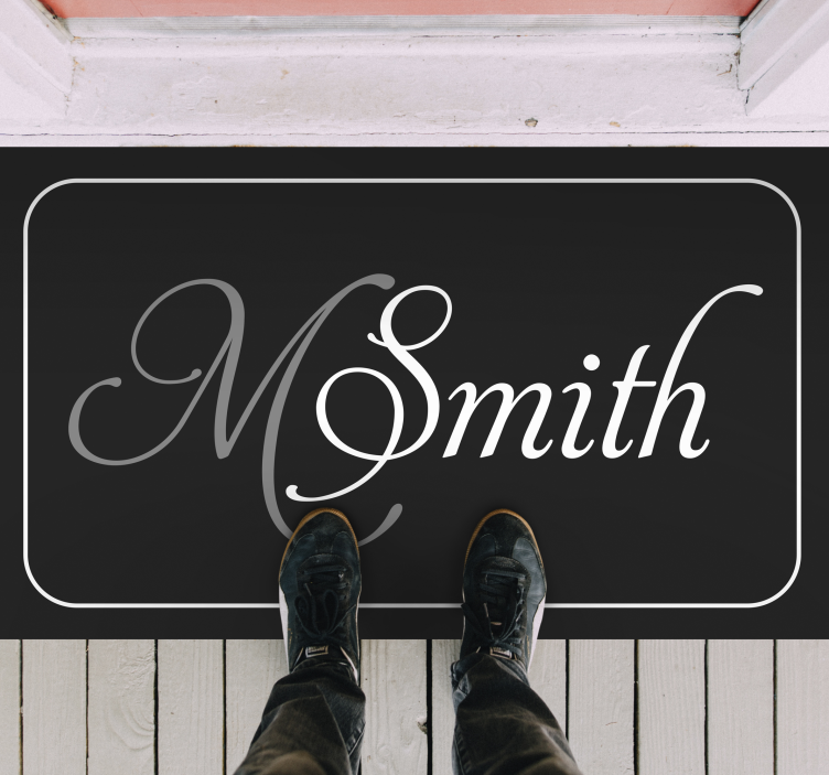 Tappeto vinile con nome monogramma personalizzabile - TenStickers