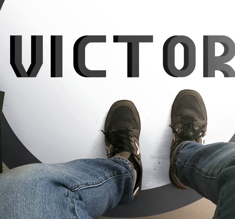 Tappeto vinile con nome monogramma personalizzato - TenStickers