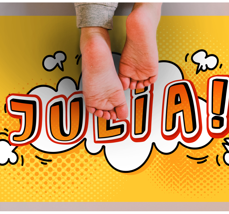 Tappeto vinile per bambini nuvola di nomi di graffiti - TenStickers