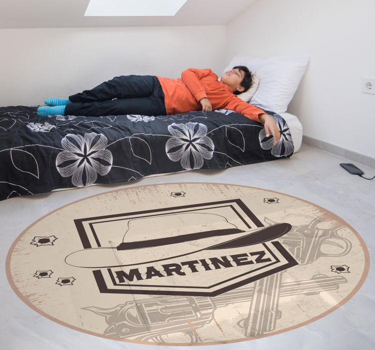 Tappeto vinile con nome occidentale personalizzabile - TenStickers
