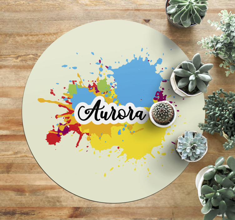 Tappeti vinile motivi schizzo artistico con nome - TenStickers