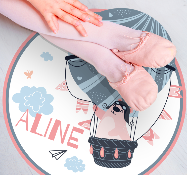 Tappeto vinile con nome palloncino aerostatico - TenStickers