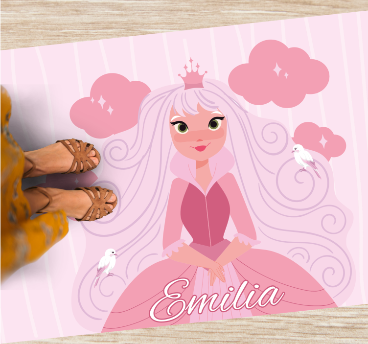 Tappeto vinile con nome personaggio principessa - TenStickers