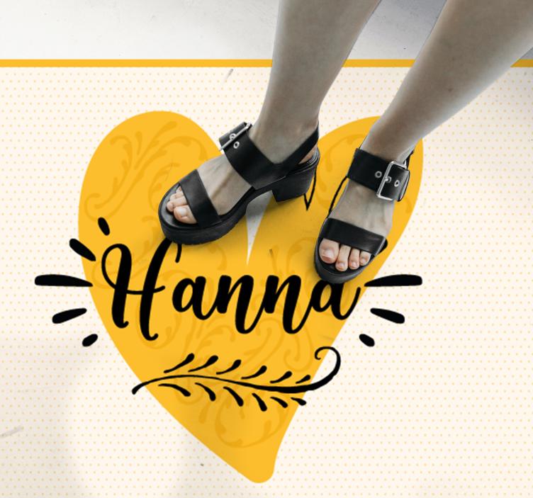 Tappeto vinile per ragazzi cuore arancione personalizzato - TenStickers