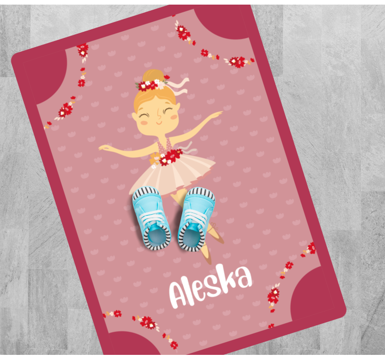 Tappeto vinile con nome pezzo di ballerina - TenStickers