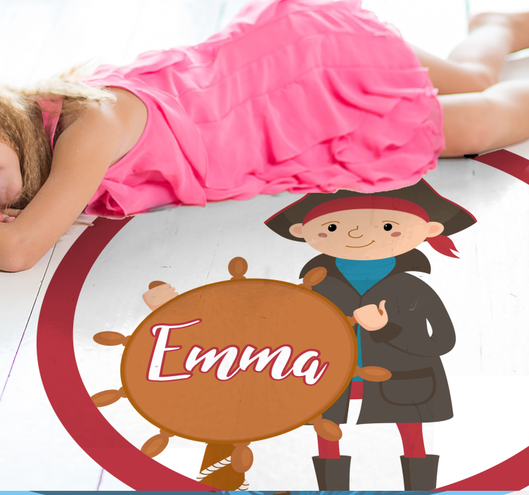 Tappeto vinile con nome pirata personalizzabile - TenStickers