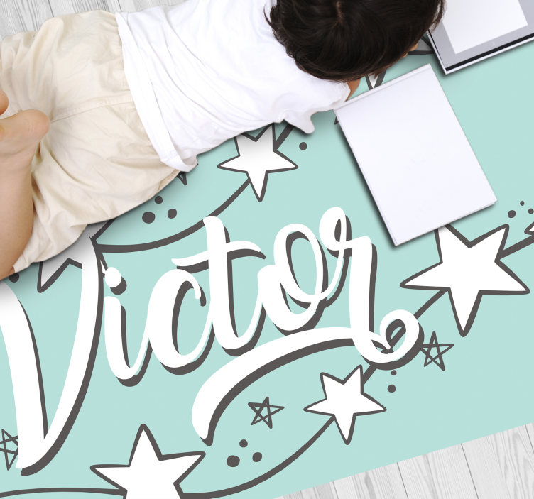 Tappeto vinile con nome polvere di stelle personalizzabile - TenStickers