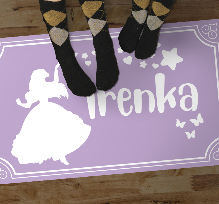 Tappeto vinile per bambini principessa magica con nome - TenStickers