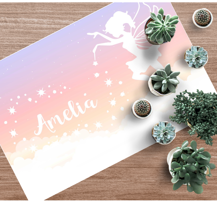 Tappeto vinile con nome nuvola fatata personalizzata - TenStickers