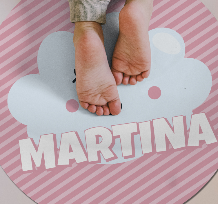 Tappeto vinile per bambini nuvola carina con nome - TenStickers