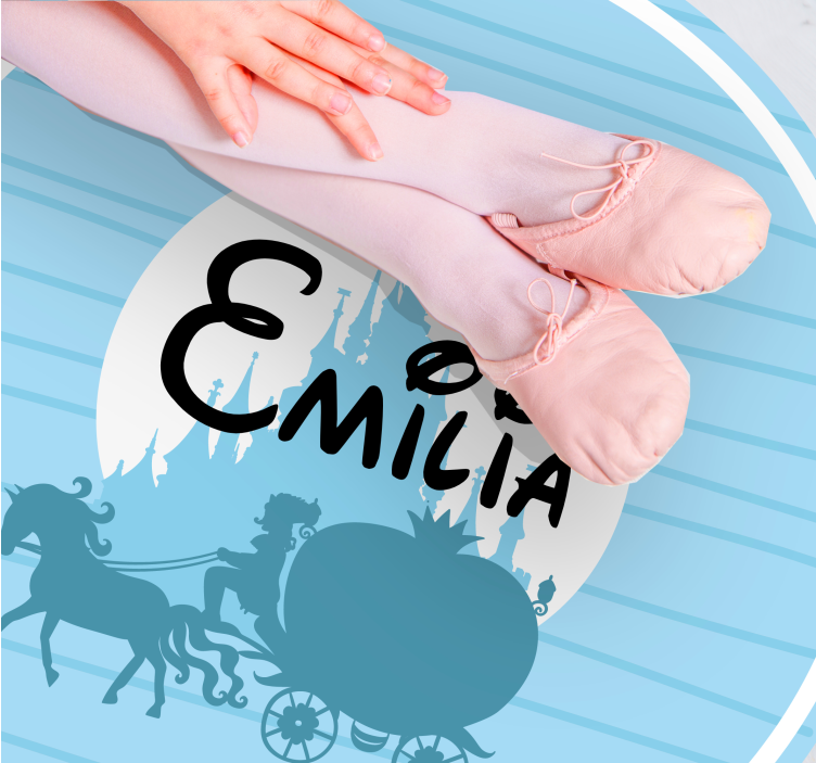 Tappeto vinile con nome tema della carrozza da ballo - TenStickers