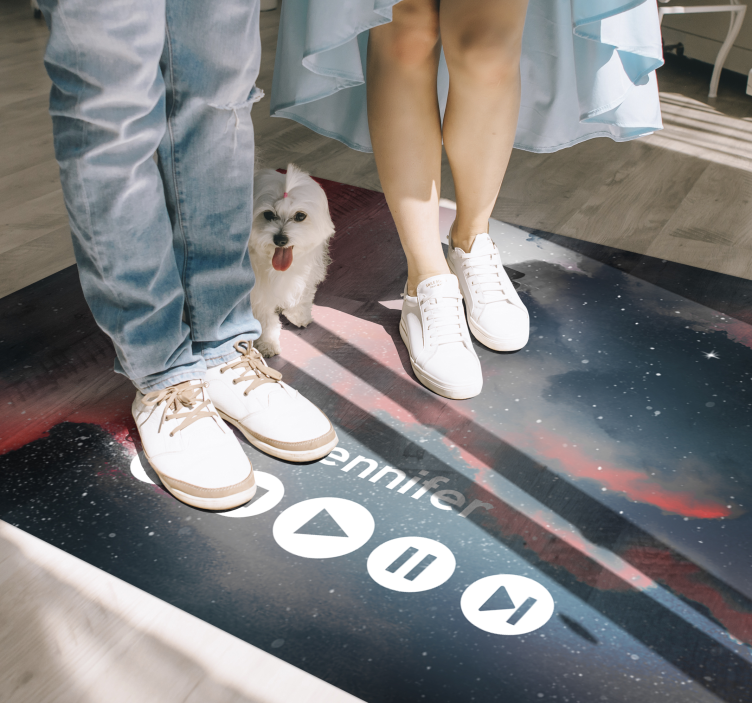 Tappeto vinile per ragazzi musica personalizzata spaziale - TenStickers
