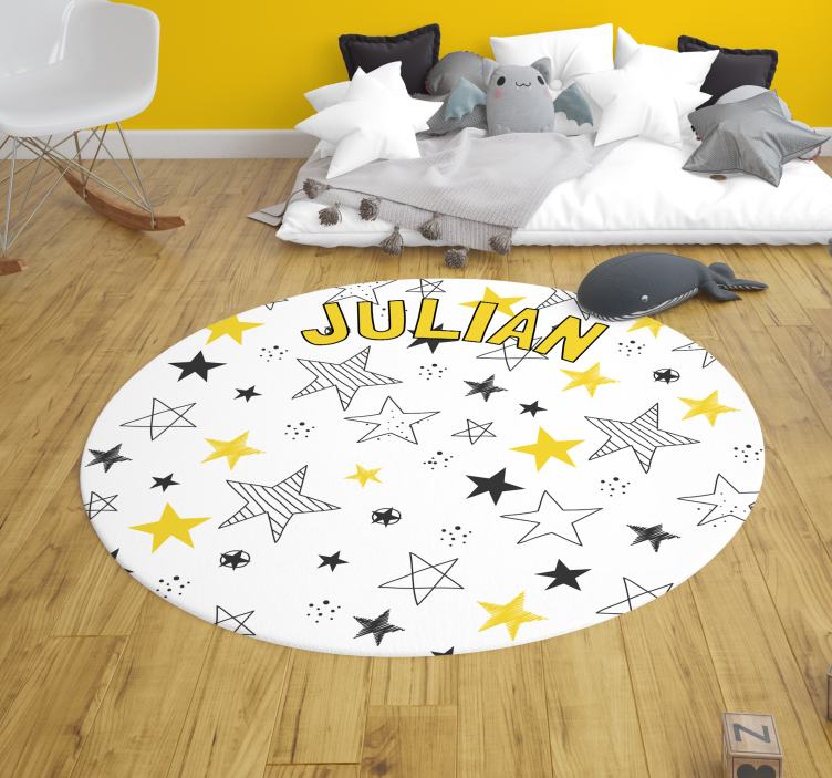 Tappeto vinile con nome tema stellato personalizzato - TenStickers
