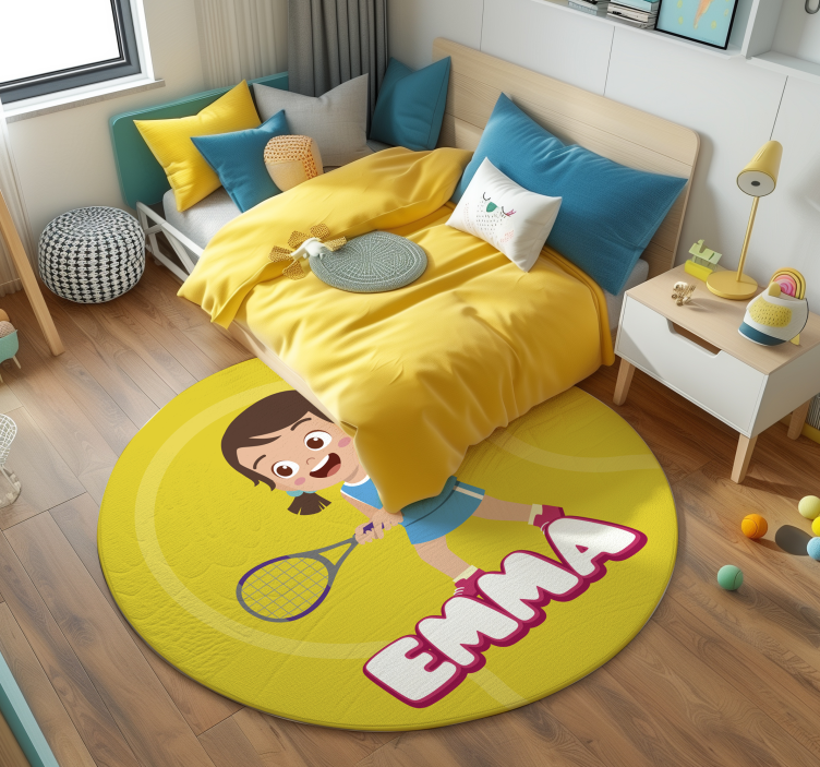 Tappeto vinile con nome tennis personalizzato - TenStickers