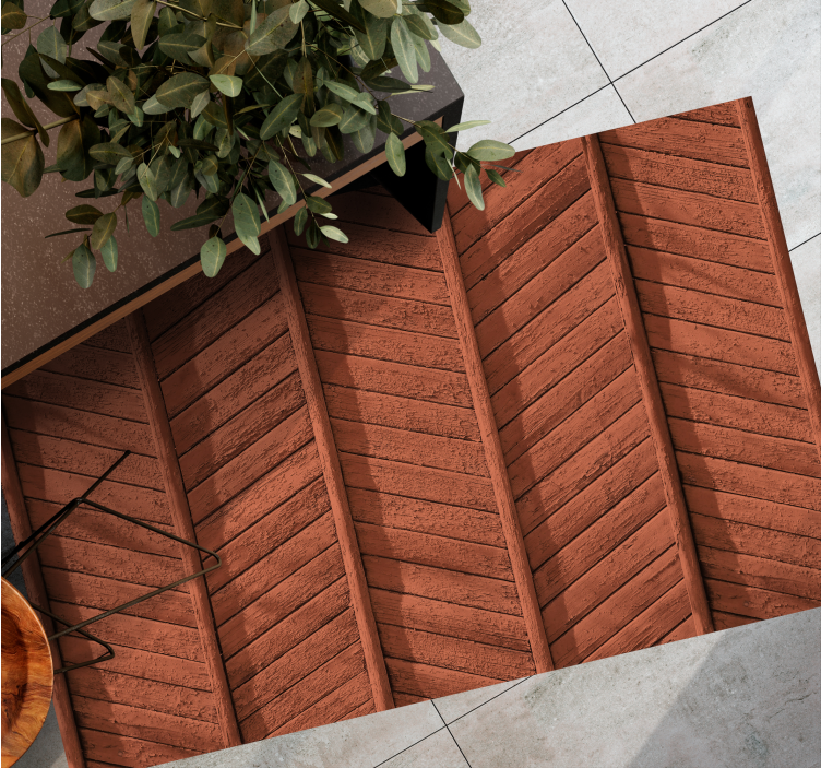 Tappeto vinile effetto legno dettaglio assi di legno - TenStickers