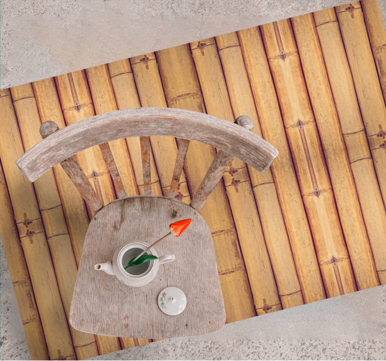 Tappeto in vinile soggiorno ispirato al bambù - TenStickers