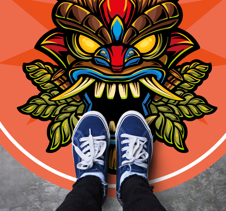 Tappeto vinile per ragazzi maschera tiki - TenStickers