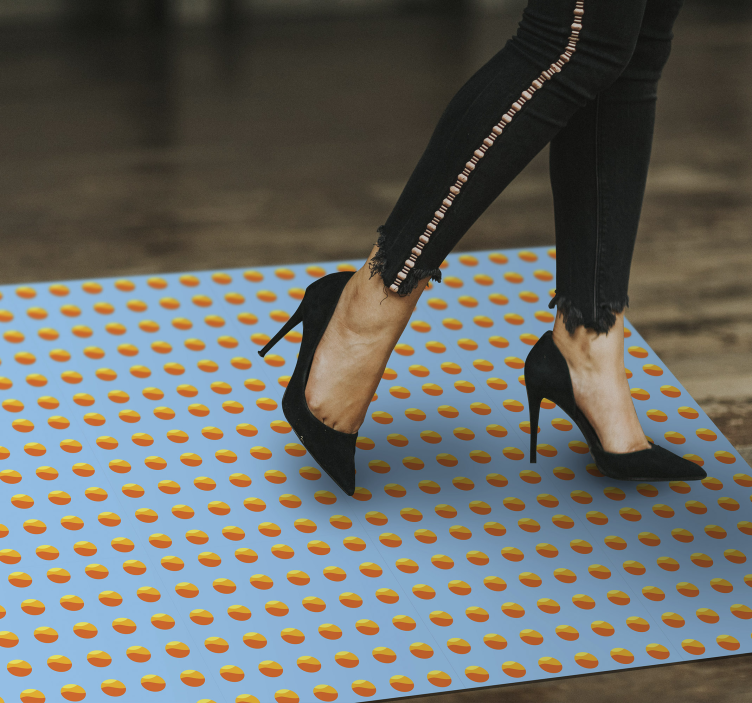 Tappeto vinile effetto legno modello di arance sole - TenStickers