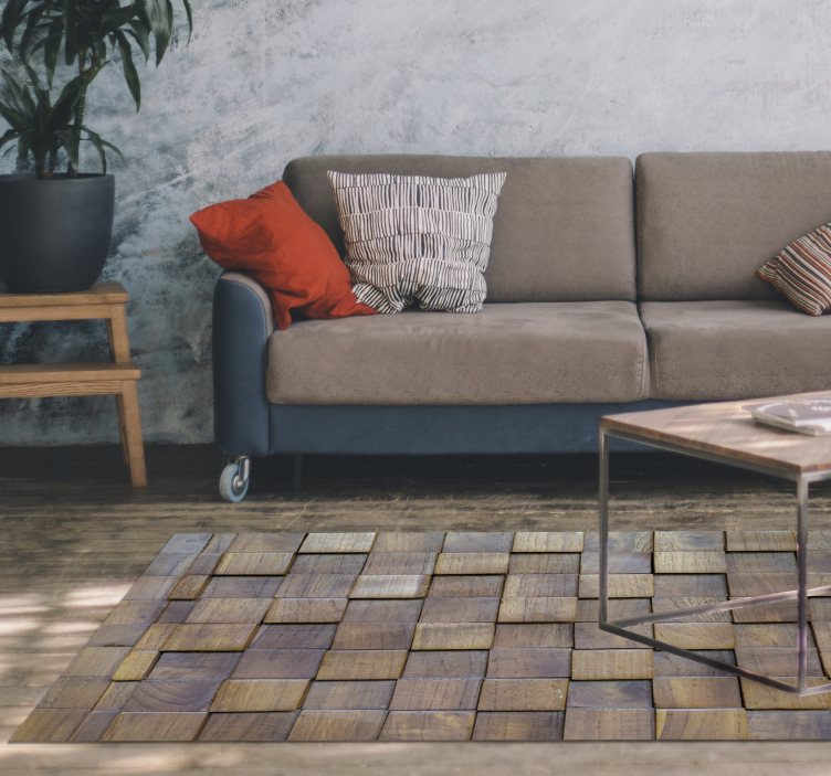 Tappeto vinile effetto legno modello quadrato - TenStickers