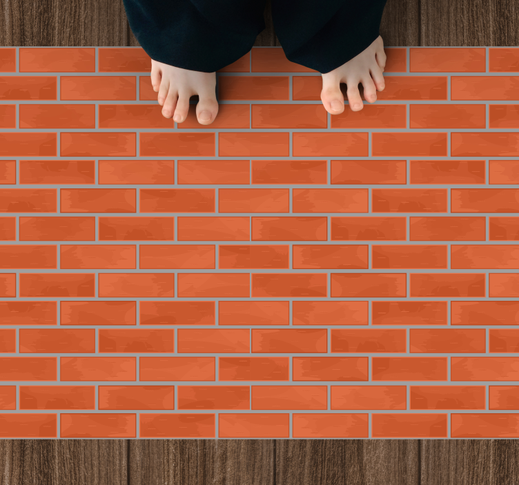 Tappeto vinile effetto pietra motivo in mattoni rossi - TenStickers