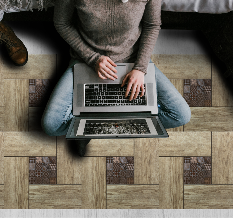 Tappeto vinile effetto legno motivo strutturato - TenStickers