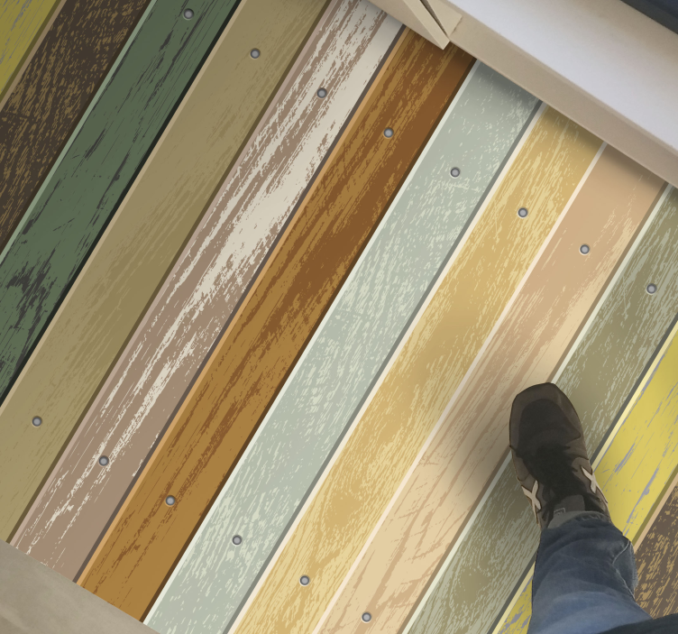 Tappeto vinile effetto legno strisce in difficoltà - TenStickers