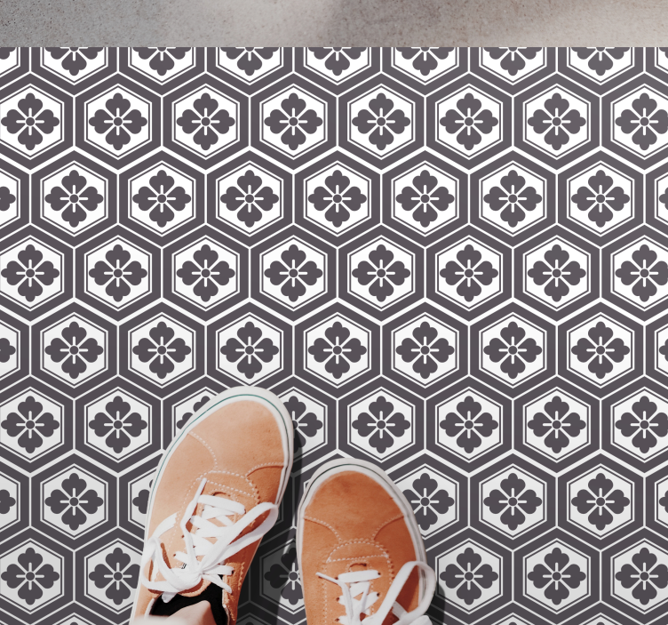 Tappeto vinile effetto marmo elegante motivo esagonale - TenStickers