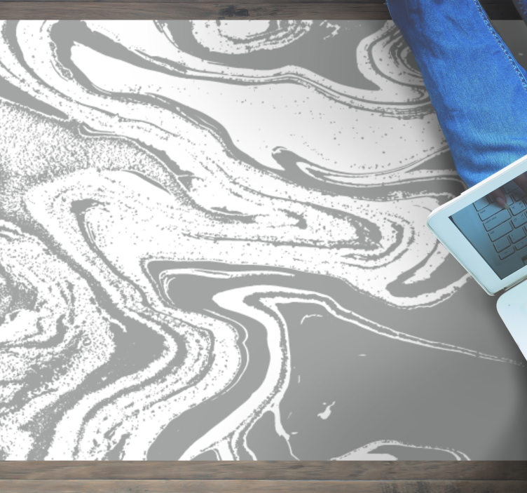 Tappeto vinile effetto marmo elegante vortice grigio - TenStickers