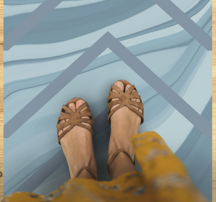 Tappeto vinile effetto marmo eleganti onde blu - TenStickers