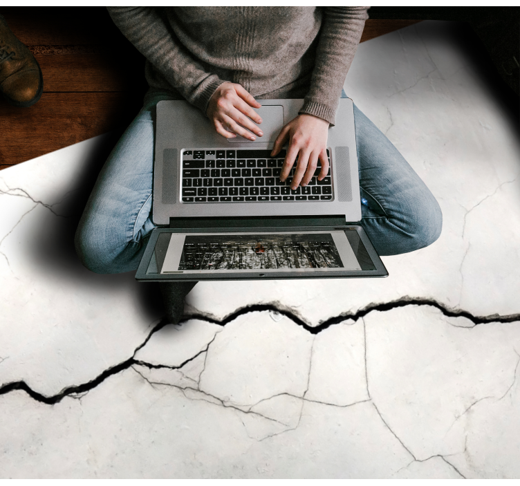 Tappeto vinile effetto marmo imitazione bianca stropicciata - TenStickers