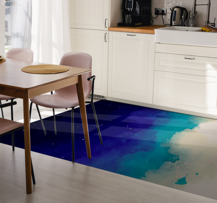 Tappeto vinile effetto marmo colori oceanici - TenStickers