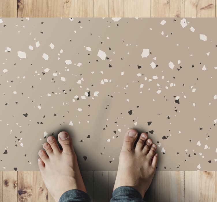 Tappeto vinile effetto marmo modello terrazzo neutro - TenStickers